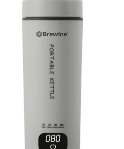 Brewine Plastic Portable Kettle,450ML,Grey, Multi-Temp-Setting,Auto Cut-Off, Digital Display,Touch Button,Wide Voltage Range 110-230V Suitable For India, USA & Canada,300 Watt
